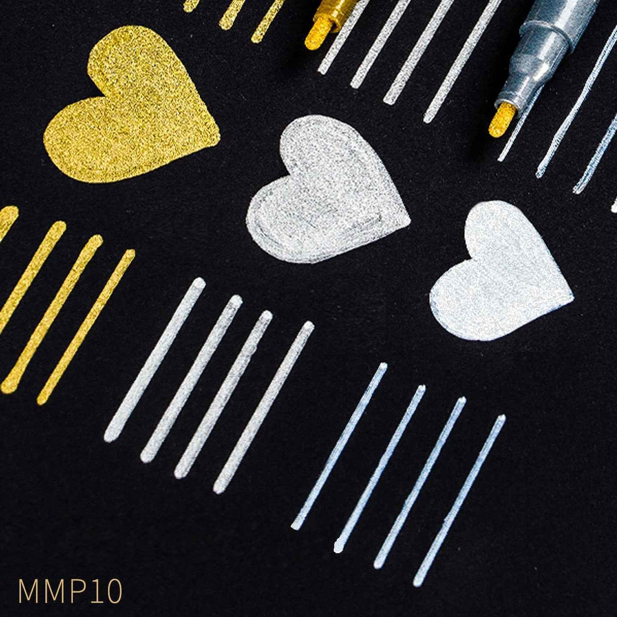 Pentel Paint Marker Fine Bullet Point MSP10 Gold/Silver/White 3 Pack