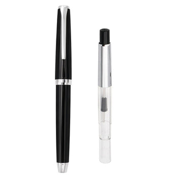 Pilot Elabo Fountain Pen - Black/Red - 14k Soft Fine/Medium Nib Black