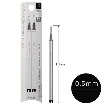 Pilot FriXion Ball Zone Gel Pen Refill 0.5mm Black/Red/Blue 2 Pack Black