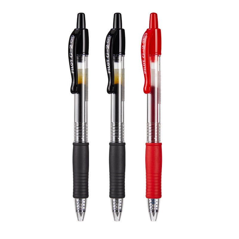 Pilot G2 Retractable Gel Pens- 0.5mm 3 Pack 2 Black 1 Red