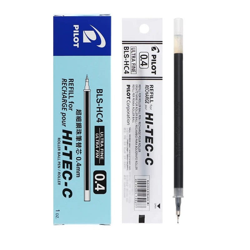Pilot Hi-Tec-C Gel Pen Refill - 0.4mm - Black/Red/Blue - BLS-HC4 Black 12 Pack