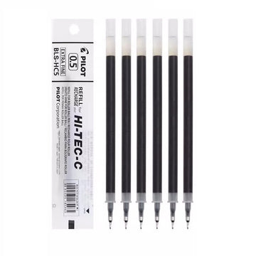 Pilot Hi-Tec-C Gel Pen Refill - 0.5mm - Black/Red/Blue - BLS-HC5 Black 6 Pack