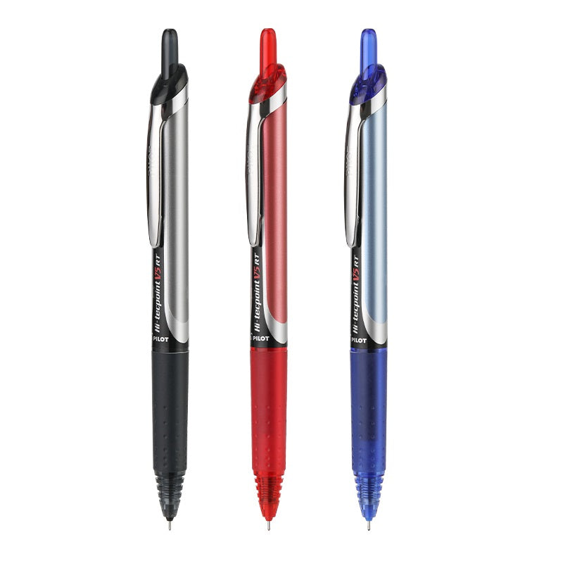 Pilot Hi-Tecpoint V5 0.5mm Retractable Liquid Ink Rollerball Pen 3PCS 3 Mixed Colors