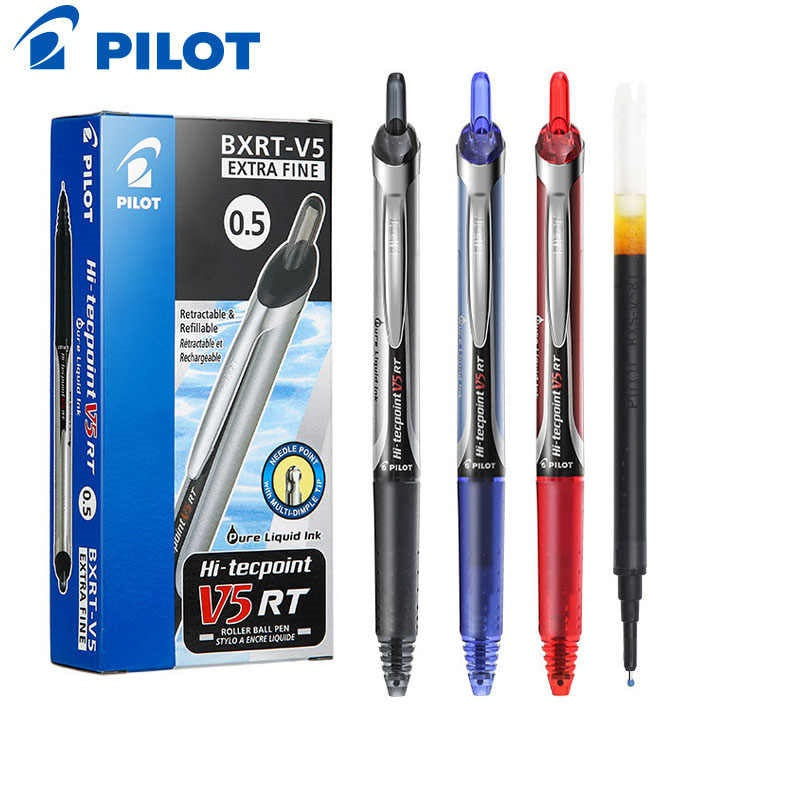 Pilot Hi-Tecpoint V5 0.5mm Retractable Liquid Ink Rollerball Pen 3PCS