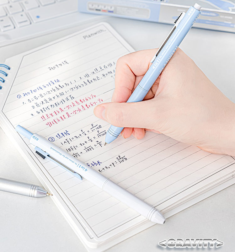 Planwith 4in1 Gravity Multi-Pen 0.7mm Ballpoint 0.5mm Mechanical Pencil