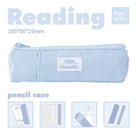 Planwith Pen Pouch Elastic Strap for Notebook Attachment Bookmark Blue