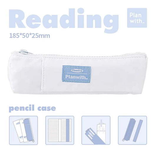 Planwith Pen Pouch Elastic Strap for Notebook Attachment Bookmark White