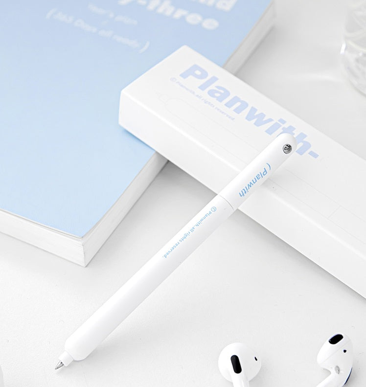 Planwith Rotating Gel Pen Shockproof,0.5mm Black Ink - 2-Pack