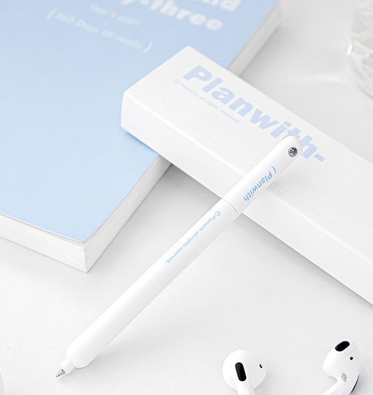 Planwith Rotating Gel Pen Shockproof,0.5mm Black Ink - 2-Pack