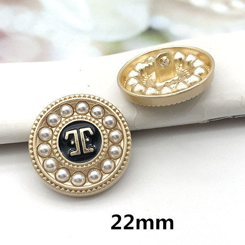 22mm Metal Pearl Rhinestone Round Decorative Buttons for Coats 12pcs 3