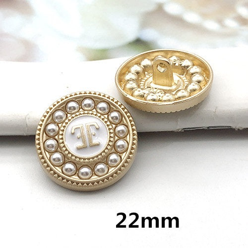22mm Metal Pearl Rhinestone Round Decorative Buttons for Coats 12pcs 4