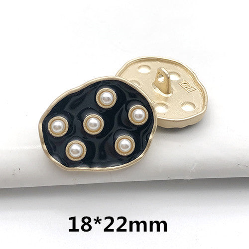 22mm Metal Pearl Rhinestone Round Decorative Buttons for Coats 12pcs 7