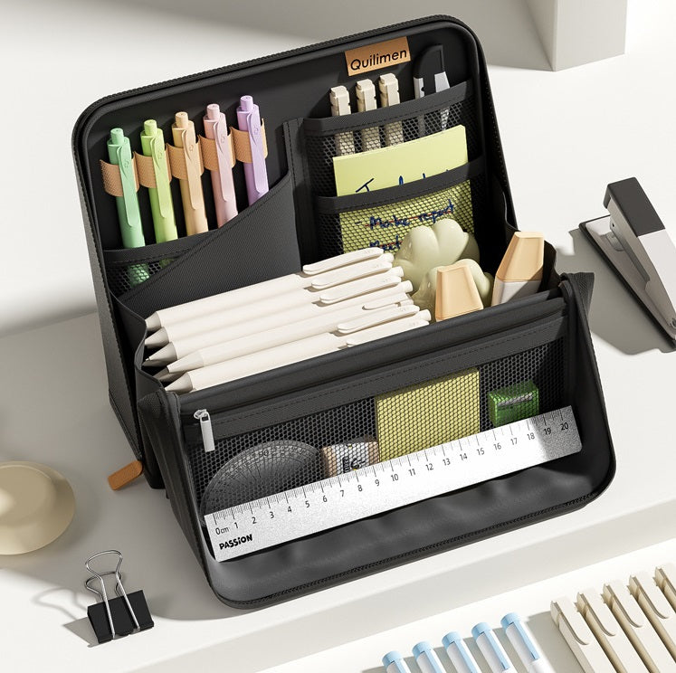 Quilimen Magnetic Stand-Up Pencil Case Stationery Organizer