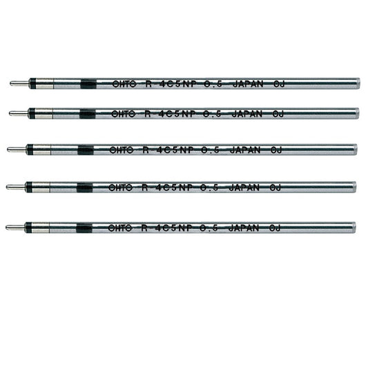 OHTO Oil Based Ballpoint Pen Refill 0.5mm Black R-4C5NP,5 Pack