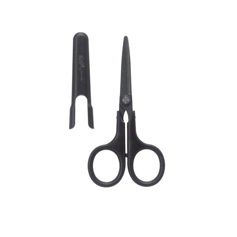 Raymay Kept Mini Non-Stick Scissors – Fluorine-Coated Blades | Kids Craft & DIY Scissors | W53 × H107 × D10mm | Made in Japan Black