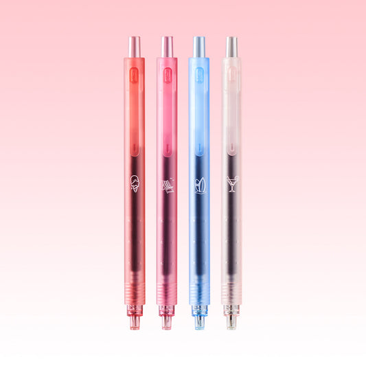 KACO Rocket Beach Sunset Gel Pen 0.5mm Black Ink 4 Pack
