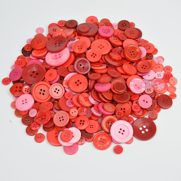 400-600 Piece Colorful Resin DIY Craft Button Set Red 1