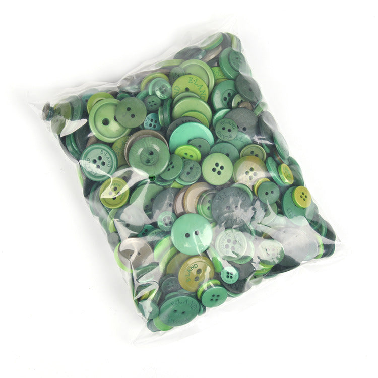 400-600 Piece Colorful Resin DIY Craft Button Set Army Green
