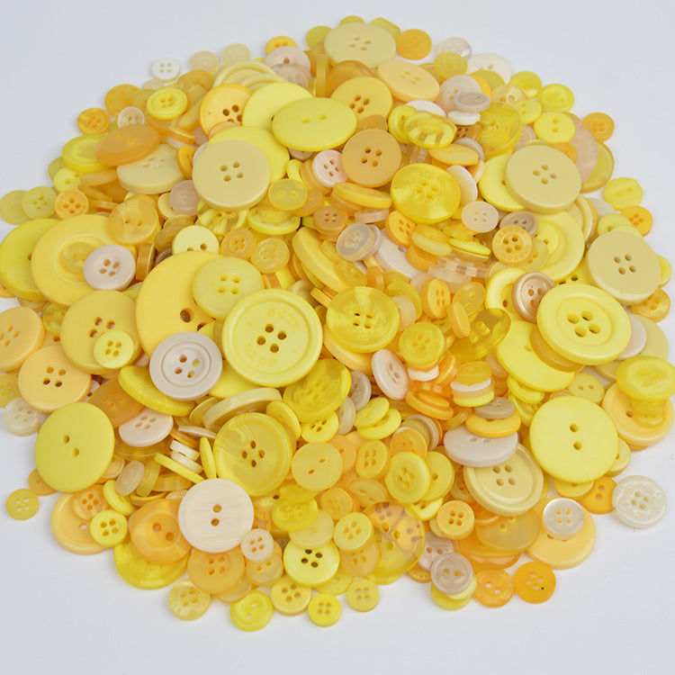 400-600 Piece Colorful Resin DIY Craft Button Set Yellow