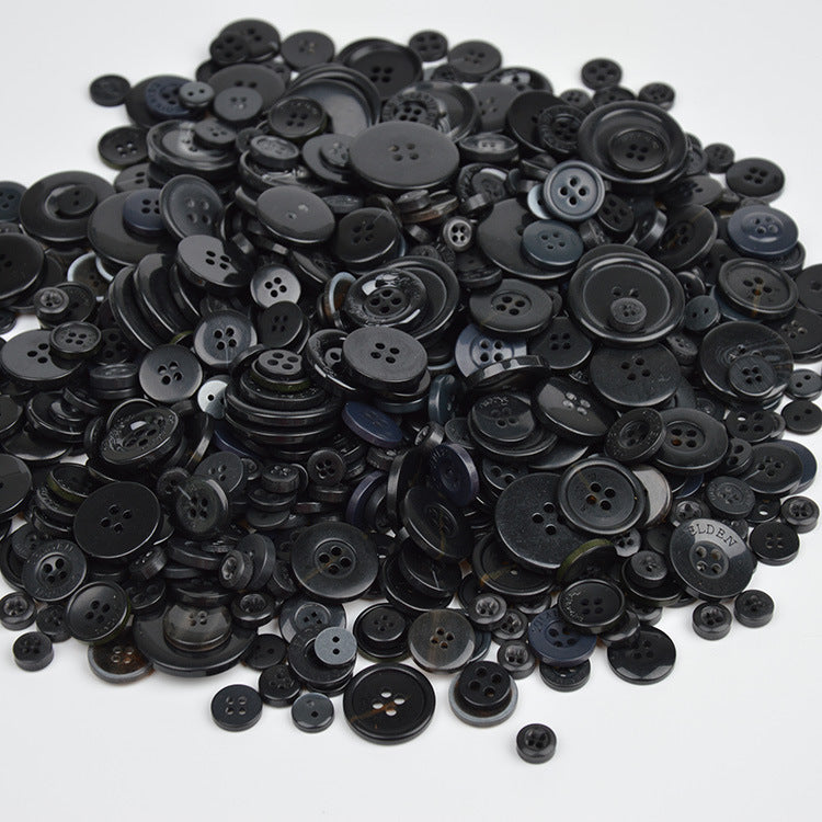 400-600 Piece Colorful Resin DIY Craft Button Set Black