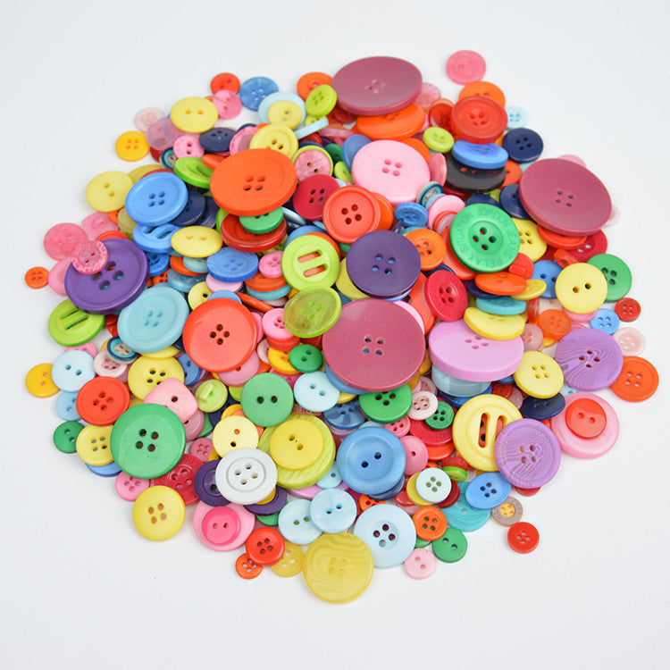 400-600 Piece Colorful Resin DIY Craft Button Set Colorful