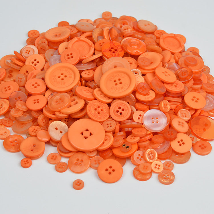 400-600 Piece Colorful Resin DIY Craft Button Set Orange