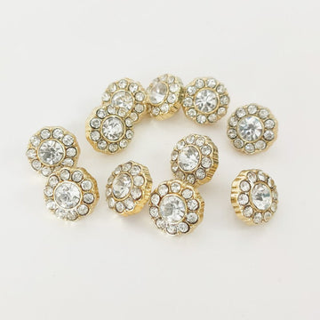 16L Gold Plastic Diamond Shank Buttons for Shirts 50pcs