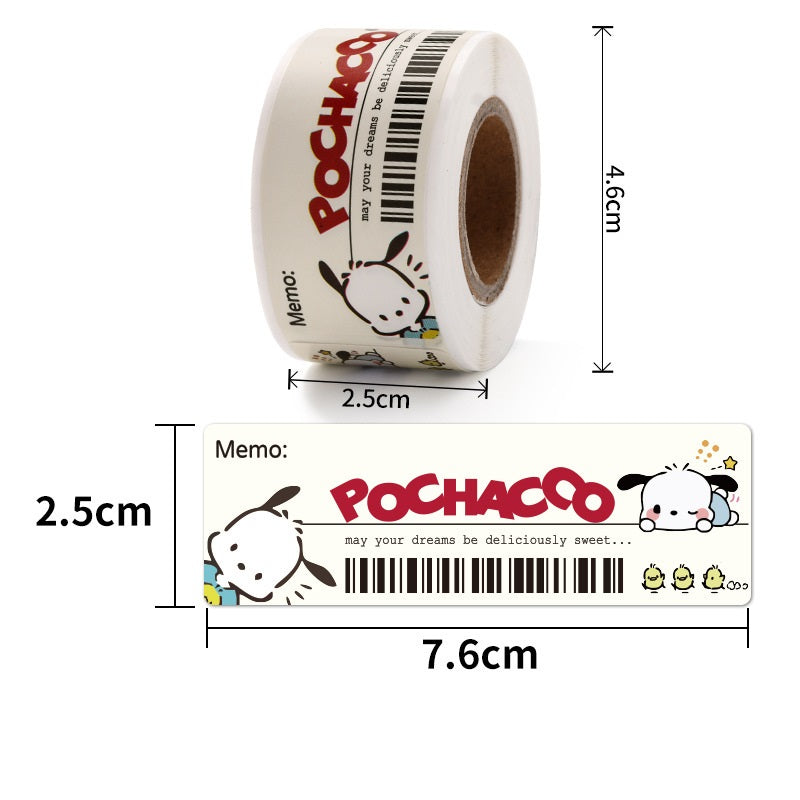 5 Rolls Sanrio Thank You Stickers,1x3 Inch,600 Labels