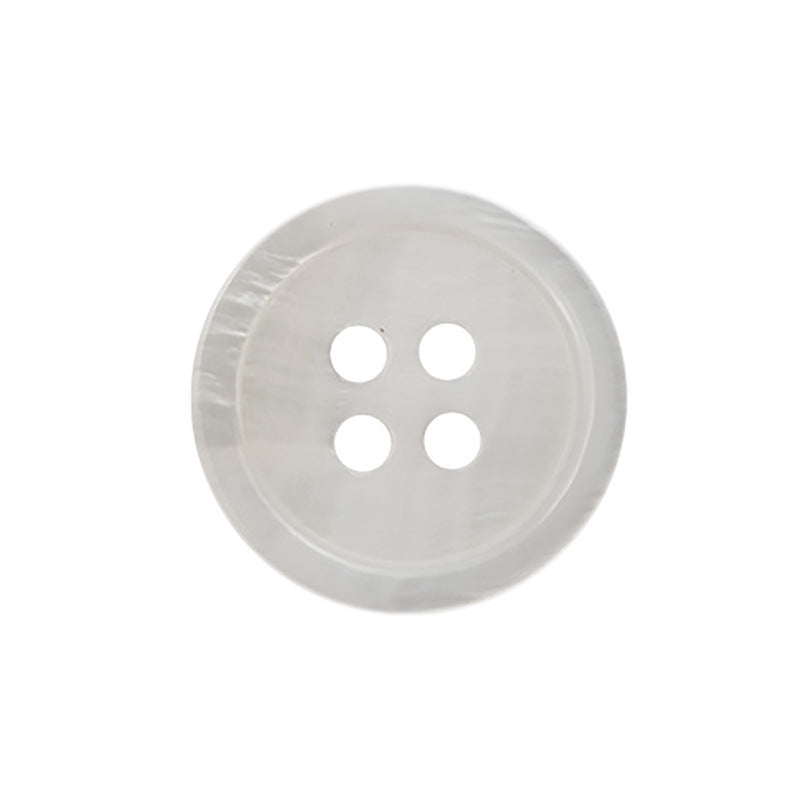 Pear and Black Butterfly Shell Flat Buttons 10 Pack White