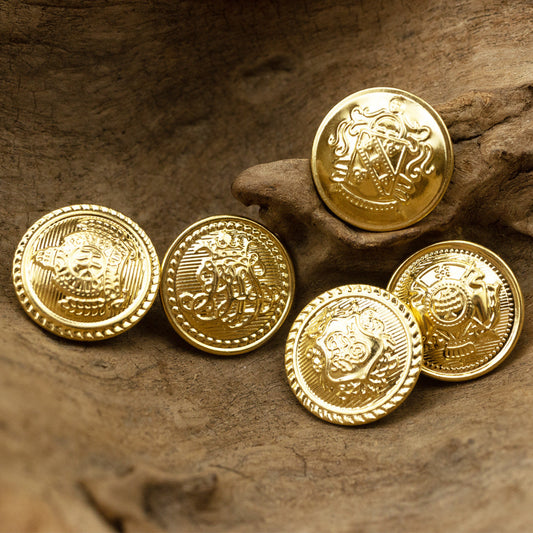 Golden Metal Shank Buttons for JK Uniforms 40pcs