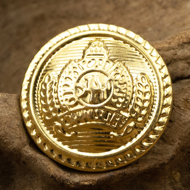 Golden Metal Shank Buttons for JK Uniforms 40pcs Crown