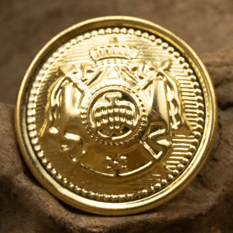 Golden Metal Shank Buttons for JK Uniforms 40pcs Flag