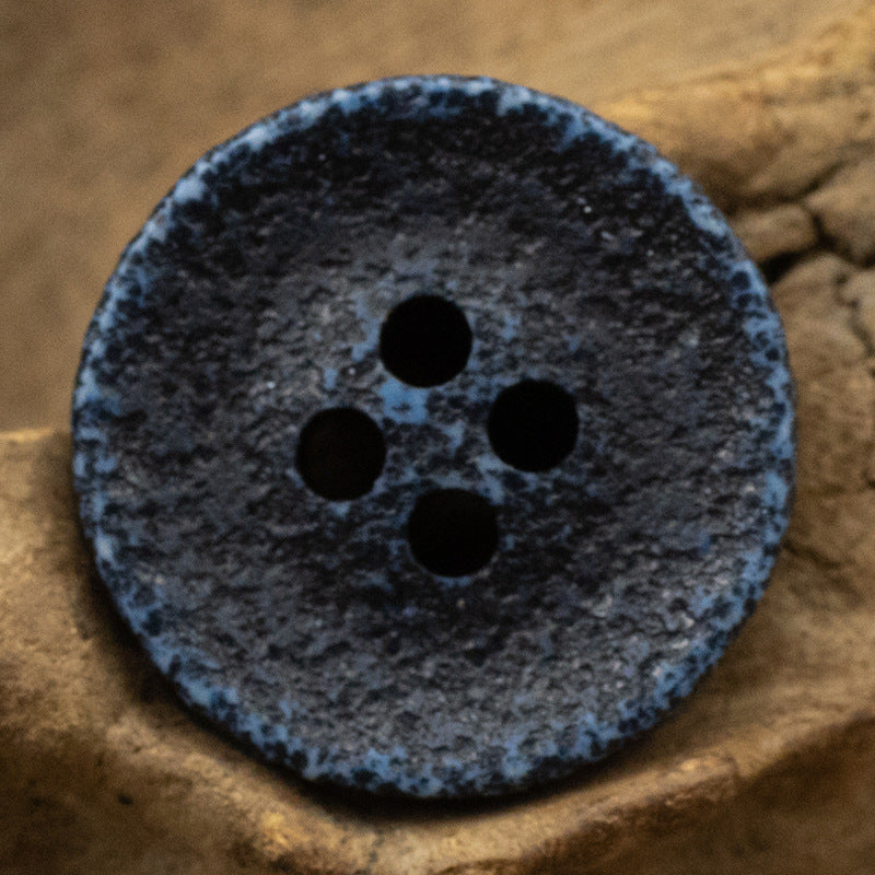 Distressed Textured Resin Buttons 50pcs Deep Blue