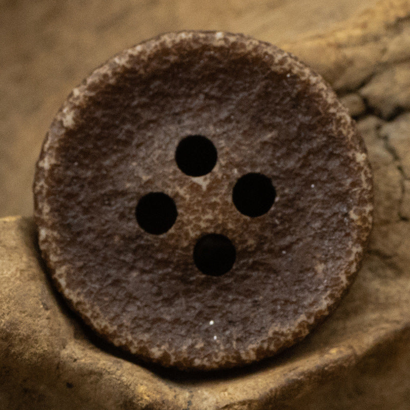 Distressed Textured Resin Buttons 50pcs Chocolate