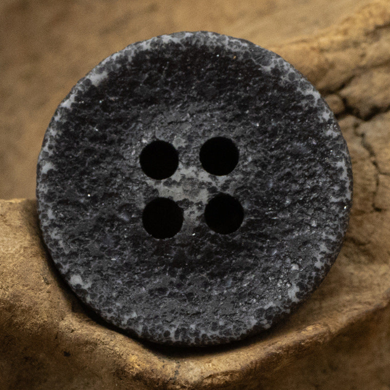Distressed Textured Resin Buttons 50pcs Black