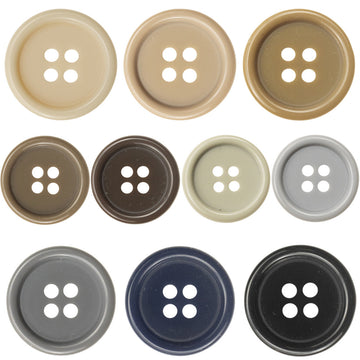 Solid Color Suit Uniform Resin Buttons 100 Pack