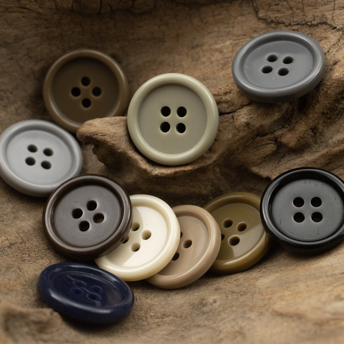 Solid Color Suit Uniform Resin Buttons 100 Pack