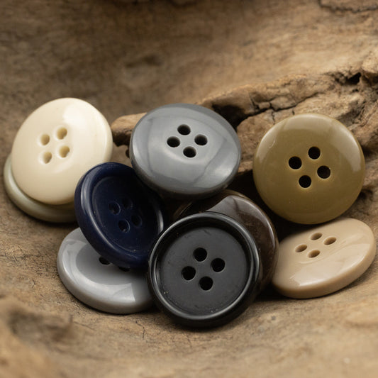 Solid Color Suit Uniform Resin Buttons 100 Pack