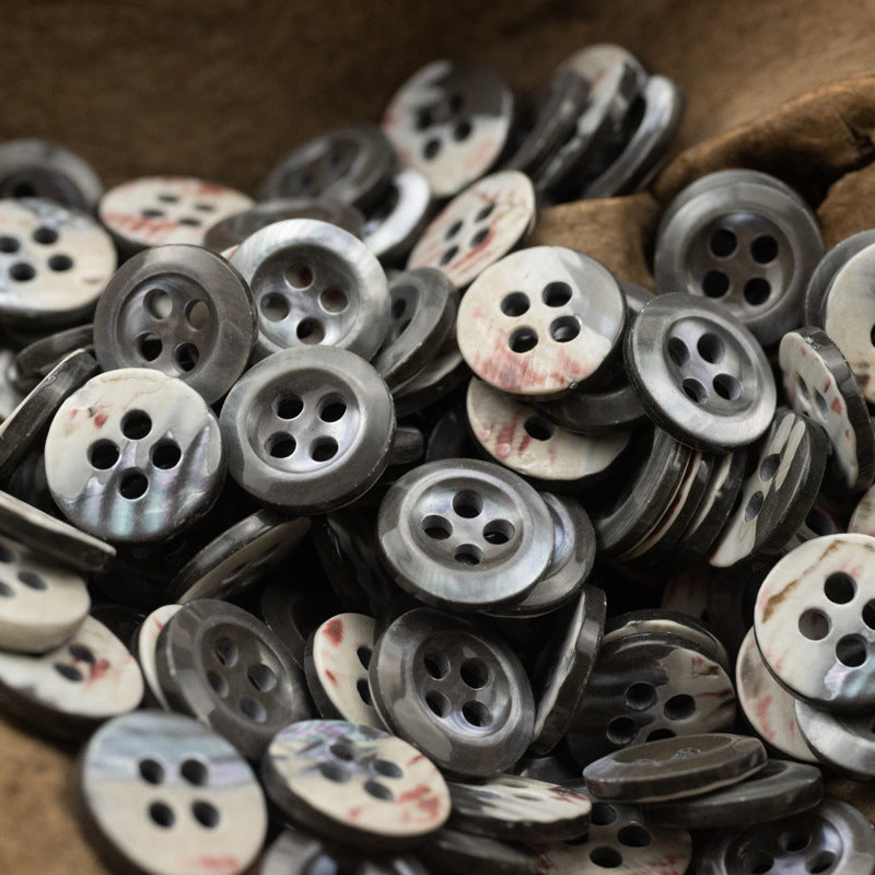 11.5mm Dark Blue Black Natural Shell Buttons for Silk Shirts 10pcs Blue