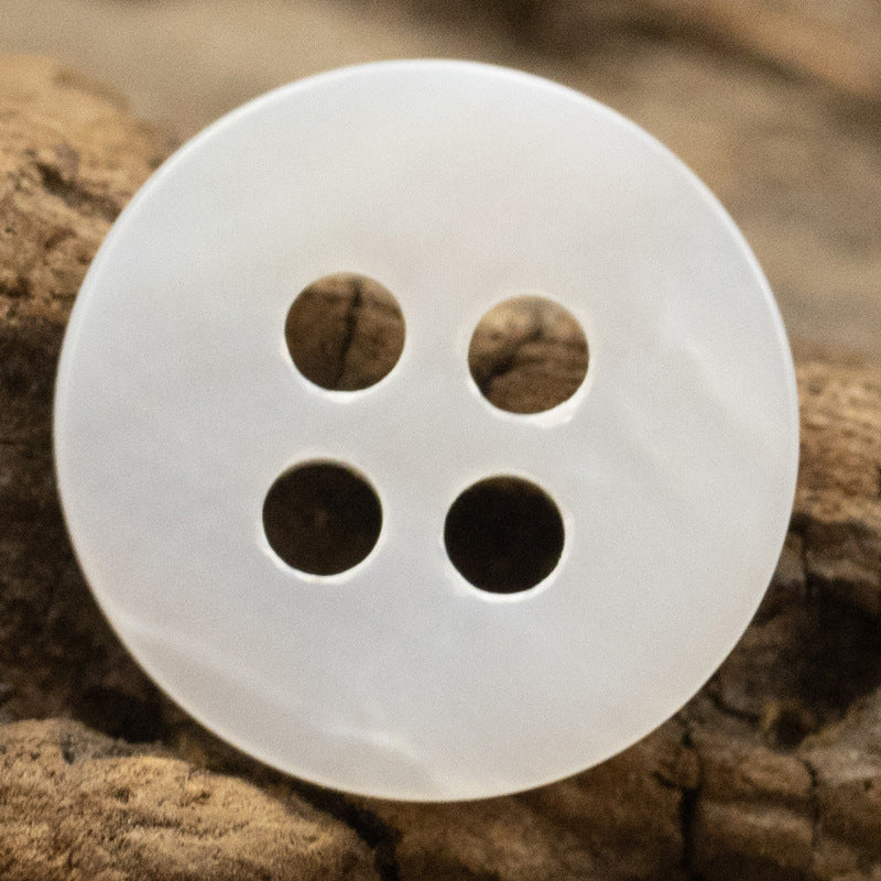 10/11.5mm Double Flat Natural Pearl Shell Buttons for Polo Dresses 10pcs White