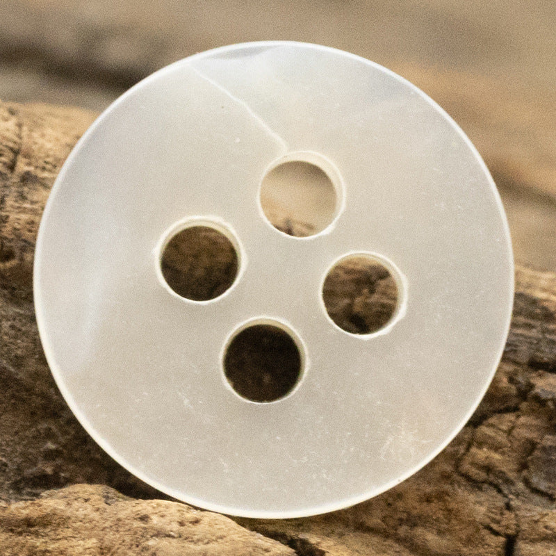 10/11.5mm Double Flat Natural Pearl Shell Buttons for Polo Dresses 10pcs Beige