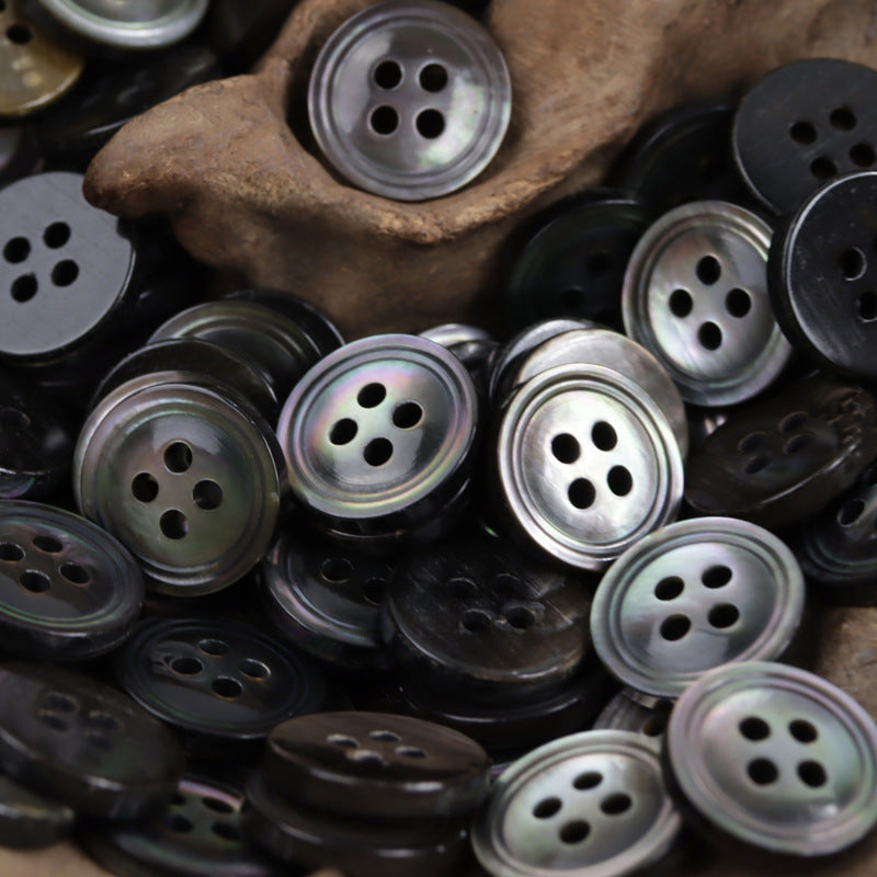 Colorful Romantic Snowflake Black Shell Buttons for Luxury Shirts 10pcs B
