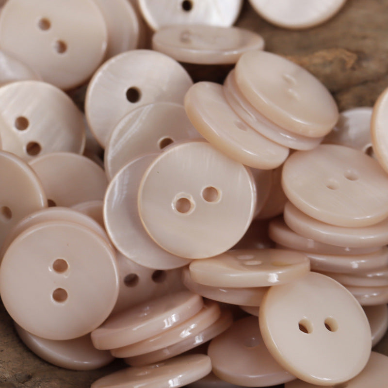 Dual Flat Two-Hole Shell Buttons for DIY Bracelets,10PCS Light Pink