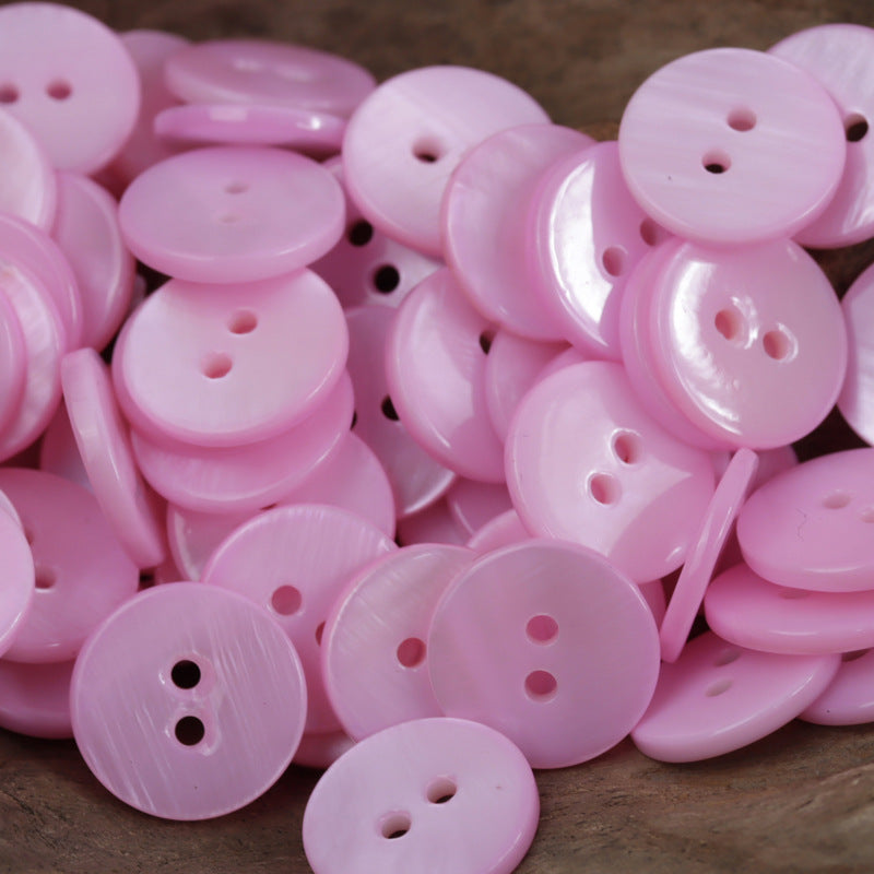 Dual Flat Two-Hole Shell Buttons for DIY Bracelets,10PCS Pink