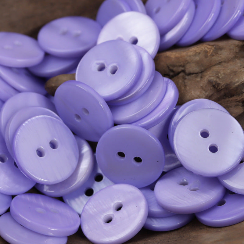 Dual Flat Two-Hole Shell Buttons for DIY Bracelets,10PCS Purple