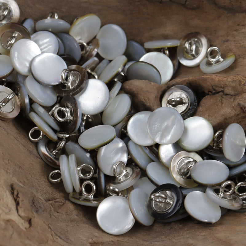 11.5mm Natural Shell Luxury Shirt Buttons,10pcs Gray