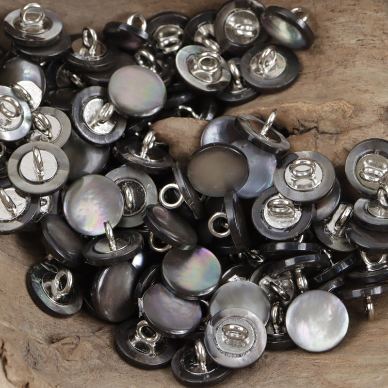 11.5mm Natural Shell Luxury Shirt Buttons,10pcs Black