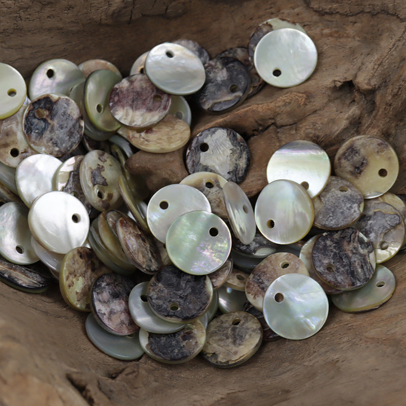 Round Single-Hole Natural Pearl Shell Button,10 Pack Round 12.5mm