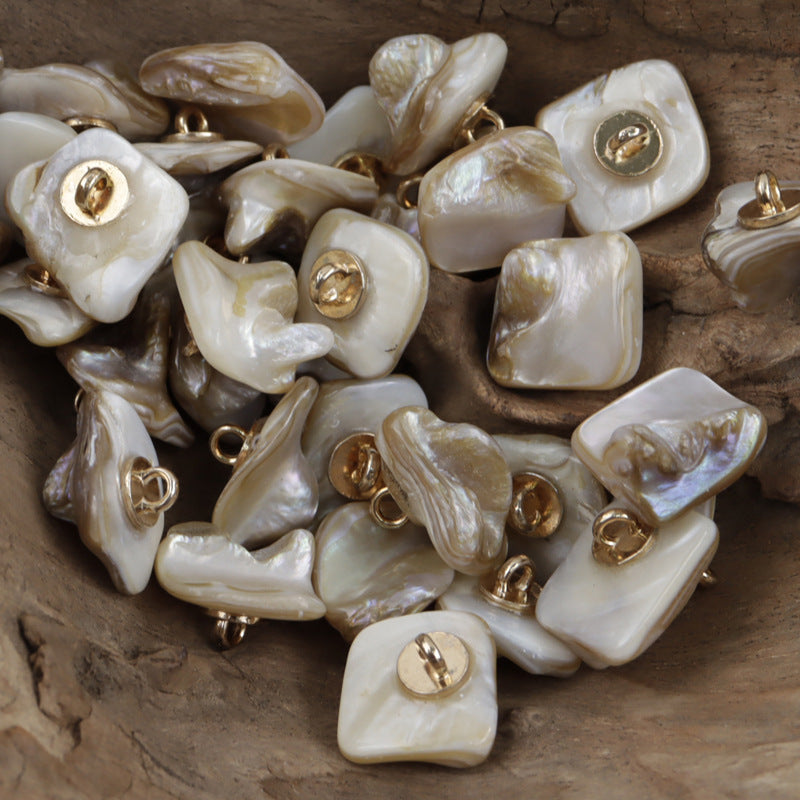 Fashion Natural Pearl DIY Shank Shell Buttons,10pcs Nature