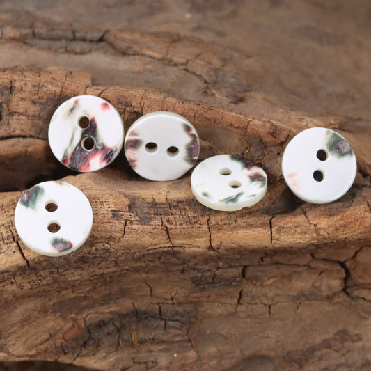 11.5mm White Natural Shell Buttons for Silk Pajamas Velvet Shirts 10pcs